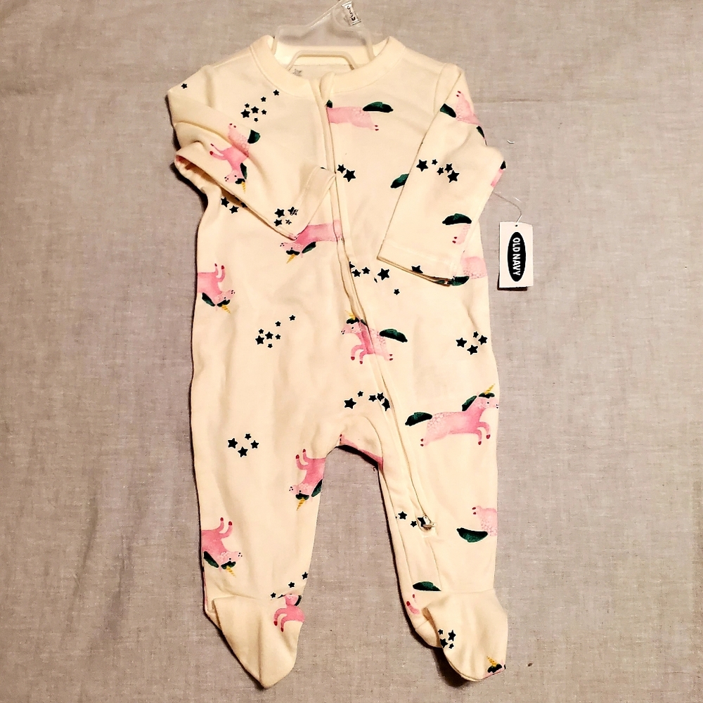 0/3 months Unicorn Onesie Footie